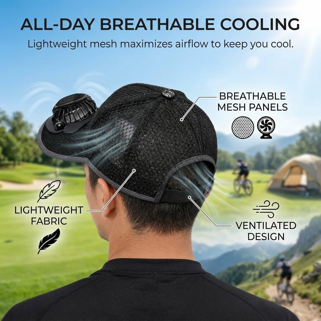 Solar Fan Baseball Hat